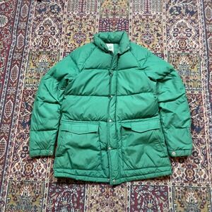 VTG‎ 70s Sierra Designs Pine Green Down Puffer Jacket Parka XS Berkeley CA USA